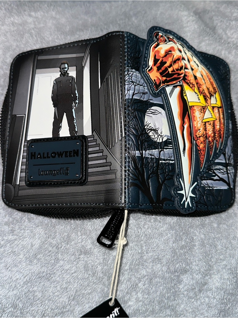 Halloween Michael Myers Loungefly Zip Wallet - Black & Orange